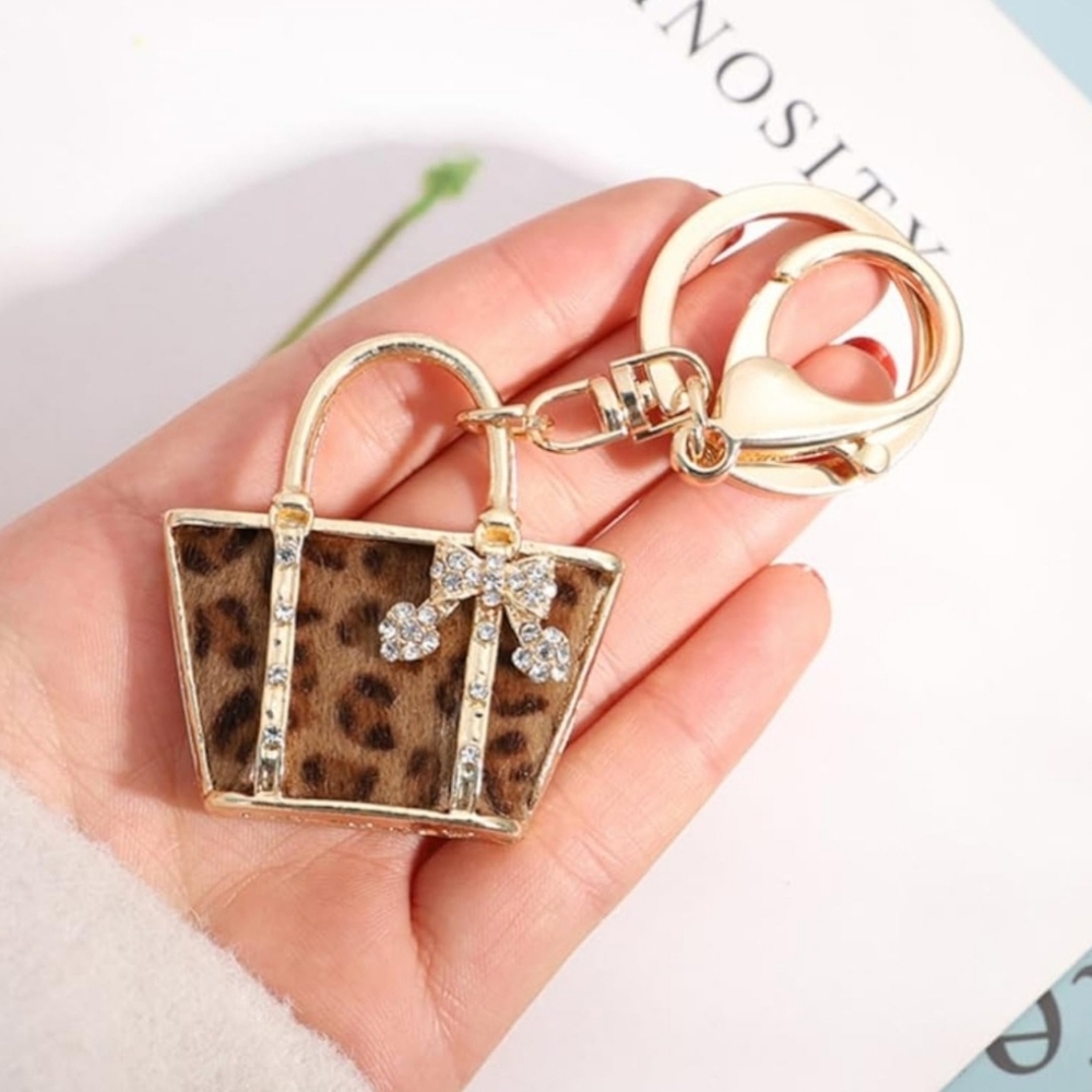 Leopard Print Tote Bag Charm NWT